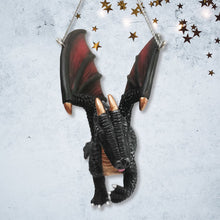 Load image into Gallery viewer, Fierce Mystical Black Dragon Ornament, Mythical Creature Gothic Fantasy
