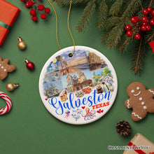 Carregar imagem no visualizador da galeria, Galveston Cultural Ceramic Ornament, Texas Coastal Christmas Gift
