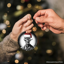 Load image into Gallery viewer, Ghastly Undead Zombie with Santa Hat Ornament, Eerie Christmas Gift for Horror Lovers
