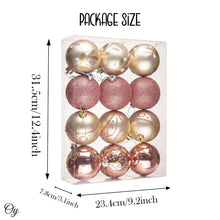 Load image into Gallery viewer, Glamorous and Cute Shiny Pink and Rose Gold Christmas Ornament Set, Glittered and Girly Feminine Holiday Baubles
