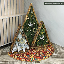 Load image into Gallery viewer, Gnome Folk Pattern Vintage Christmas Tree Skirt
