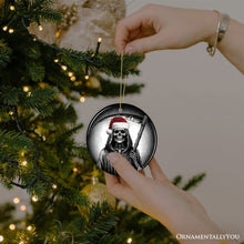 Carregar imagem no visualizador da galeria, Haunting Santa Grim Reaper Ornament, Spooky Christmas Decor for Unique Halloween Tree Gift
