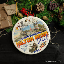 Carregar imagem no visualizador da galeria, Hilton Head Island Christmas Ornament, South Carolina Coastal Resort Decoration
