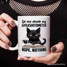 Carregar imagem no visualizador da galeria, I Could Not Care Less Cat Personalized Mug, Sarcastic Black Cat Gift With Custom Name
