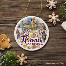 Carregar imagem no visualizador da galeria, Illustrated Scenery of Florence City Ceramic Ornament, Italy Travel Souvenir and Christmas Gift
