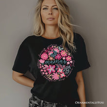 Carregar imagem no visualizador da galeria, Inspiring Floral Mama T-Shirt, White, Black and Natural Boho Tee for Strong and Loving Mothers

