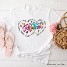 Load image into Gallery viewer, Inspiring Words for Mothers Heart T-Shirt, White Colorful Tee for Strong Women
