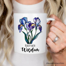 Carregar imagem no visualizador da galeria, Iris Stained Glass Personalized Mug, Beauty With Wisdom Custom Name Gift
