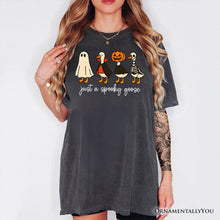 Load image into Gallery viewer, Just a Spooky Goose T-Shirt, Funny Halloween Costumes Tee
