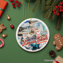 Carregar imagem no visualizador da galeria, Laguna Beach Artistic Christmas Ornament, California Coastal Seaside Souvenir and Gift
