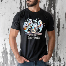 Load image into Gallery viewer, Let the Rhythm Be Ghost Band T-Shirt, Whimsical Music Tee for Guitar Rock Style People
