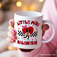 Carregar imagem no visualizador da galeria, Little Miss Galentine Personalized Mug, Single Women Pink Valentine's Day Gift With Custom Name
