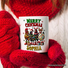 Carregar imagem no visualizador da galeria, Merry Chickmas Personalized Mug, Farmhouse Christmas Custom Chickens Gift
