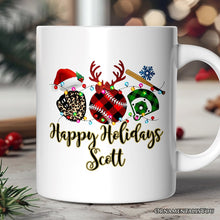 Carregar imagem no visualizador da galeria, Personalized Mug Baseball Buffalo Plaid Christmas, Team and Coaches Gift
