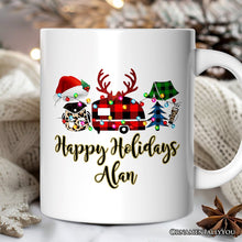 Carregar imagem no visualizador da galeria, Personalized Mug Camp Buffalo Plaid Christmas, Camping Friends Gift
