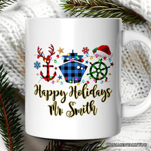 Carregar imagem no visualizador da galeria, Personalized Mug Cruise Vacation Buffalo Plaid Christmas Gift
