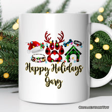 Carregar imagem no visualizador da galeria, Personalized Mug Dog Buffalo Plaid Christmas, Dog Mom Gift
