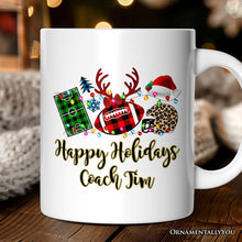 Carregar imagem no visualizador da galeria, Personalized Mug Football Buffalo Plaid Christmas, Team and Coaches Gift
