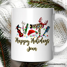 Carregar imagem no visualizador da galeria, Personalized Mug Hair Stylist Buffalo Plaid Christmas, Hair Hustler Gift
