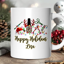 Carregar imagem no visualizador da galeria, Personalized Mug Nail Tech Buffalo Plaid Christmas, Pedicure Gift
