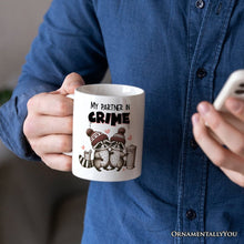 Carregar imagem no visualizador da galeria, My Partner in Crime Love Racoons Personalized Mug For Couple, Funny Vintage Retro Gift With Custom Names
