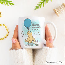 Carregar imagem no visualizador da galeria, Personalized Mug Life's Ups and Downs are Easier With a Friend, Pooh Bear's Uplifting Quote with Custom Name
