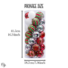 Carregar imagem no visualizador da galeria, Playfully Patterned Christmas Ornament Bauble Set, 35 Round Holiday Balls
