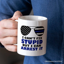 Carregar imagem no visualizador da galeria, Police Officer Personalized Mug, I Can't Fix But I Can Arrest It Gift With Custom Name

