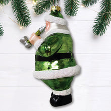 Load image into Gallery viewer, (Pre-Order) Pothead Santa Glass Christmas Ornament, Merry Weedmas Funny Pot Decoration
