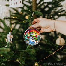 Carregar imagem no visualizador da galeria, Radiant Sunset Glow Snowman Ornament, Frosty Guardian for Holiday Cheer Gift and Decor
