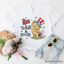 Carregar imagem no visualizador da galeria, Red White &amp; Proud T-Shirt, Patriotic 4th of July Celebration Pooh Bear Tee
