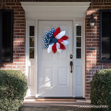 Carregar imagem no visualizador da galeria, Rustic Burlap Patriotic 22" Wreath, American Flag Style 4th of July Front Door Home Decor
