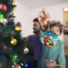 Carregar imagem no visualizador da galeria, Santa Claus on a Safari Adventure Ornament, Christmas Gift and Decor for Explorers
