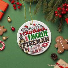 Load image into Gallery viewer, Santa's Favorite Fireman and Firewoman Ornament, Artistic Christmas Appreciation Keepsake
