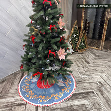 Load image into Gallery viewer, Scandinavian Folk Fox Christmas Tree Skirt

