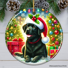 Load image into Gallery viewer, Sparkling Yuletide Black Labrador Retriever Ornament, Joyful Christmas Gift
