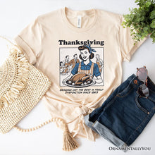Load image into Gallery viewer, Thanksgiving Family Dysfunction Retro T-Shirt, Funny Holiday Humor Tee for Sarcastic Families
