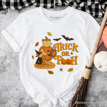 Load image into Gallery viewer, Trick or Pooh T-Shirt, Vintage Halloween Costume Pooh Bear and Friends Tee
