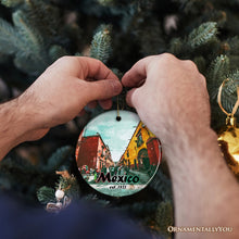 Load image into Gallery viewer, Urban Mexico Scenic Traveler Ornament, Mexican Mercado and Street Christmas Gift
