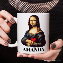 Carregar imagem no visualizador da galeria, Valentine Style Mona Lisa Personalized Mug, Leonardo da Vinci Vintage Art Lover Gift
