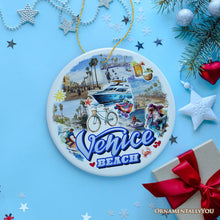 Carregar imagem no visualizador da galeria, Vibrant Venice Beach Ornament, Californian Coastal Urban Christmas Gift and Keepsake
