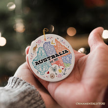Carregar imagem no visualizador da galeria, Vibrantly Unique and Stylish Australia Continent Map Ornament, Christmas Souvenir
