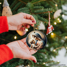 Load image into Gallery viewer, Virgin Mary and Baby Jesus Gentle Embrace Ceramic Ornament, Iconic Oil Painting Gift And Decor
