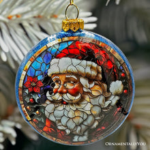 Load image into Gallery viewer, Wonderful Santa Claus Stained Glass Christmas Ornament, Holiday Tree Portrait Decor
