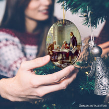 Load image into Gallery viewer, Writing of the Declaration of Independence Painting Ornament, Vintage American History
