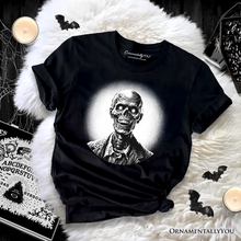 Cargar imagen en el visor de la galería, Zombie Spooky Portrait T-Shirt, Horror Villain Theme Halloween Tee
