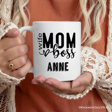 Carregar imagem no visualizador da galeria, Wife Mom Boss Personalized Mug, Empowered Gift for Mothers with Custom Name

