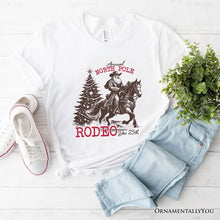 Load image into Gallery viewer, Annual North Pole Rodeo T-Shirt, Funny Cowboy Santa Christmas Tee for Country Lovers
