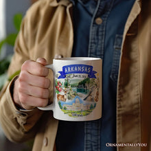 Carregar imagem no visualizador da galeria, Artistic Arkansas State Themes and Landmarks Personalized Mug With Custom Name
