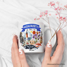 Carregar imagem no visualizador da galeria, Artistic Massachusetts State Themes and Landmarks Personalized Mug With Custom Name
